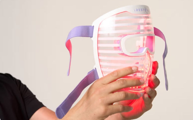 NEUVIÈRE iRestore LED Face Mask cordless, transparent lightweight 360 medical‑grade LEDs