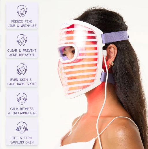 NEUVIÈRE iRestore LED Face Mask cordless, transparent lightweight 360 medical‑grade LEDs