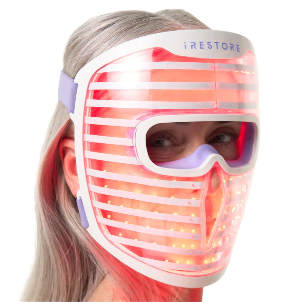 NEUVIÈRE iRestore LED Face Mask cordless, transparent lightweight 360 medical‑grade LEDs