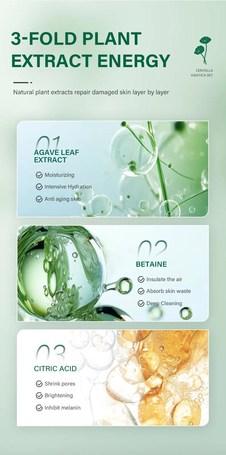 Centella natural extract Skin Care Kit